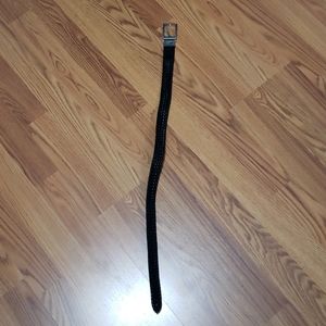 Boys S black braided leather belt NWOT